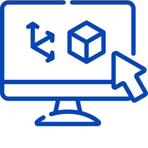 Icon eines Monitors mit CAD Programm